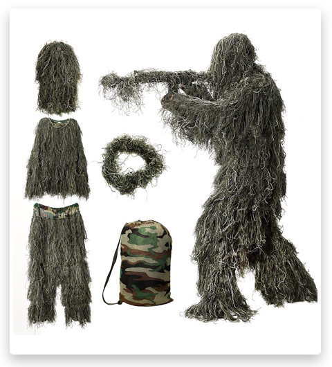 MOPHOTO Ghillie Suit Unisex 5 in 1 (Adults / Kids / Youth)