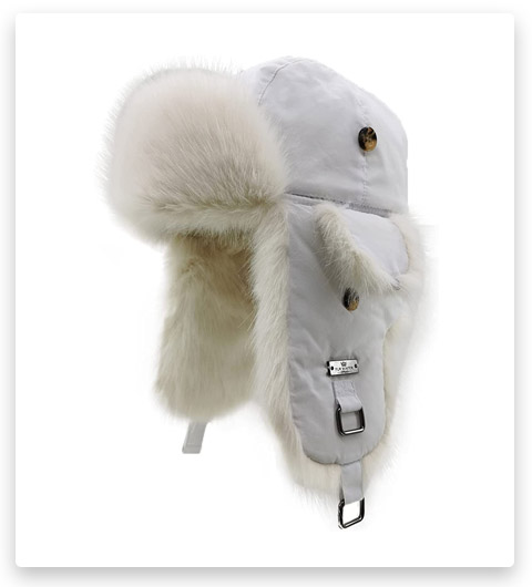 Fur Winter Trapper Hat,100% Rabbit Fur