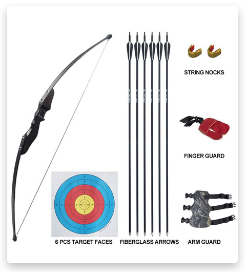 D&Q Archery Takedown Recurve Bow and Arrow Set 35 lbs Longbow