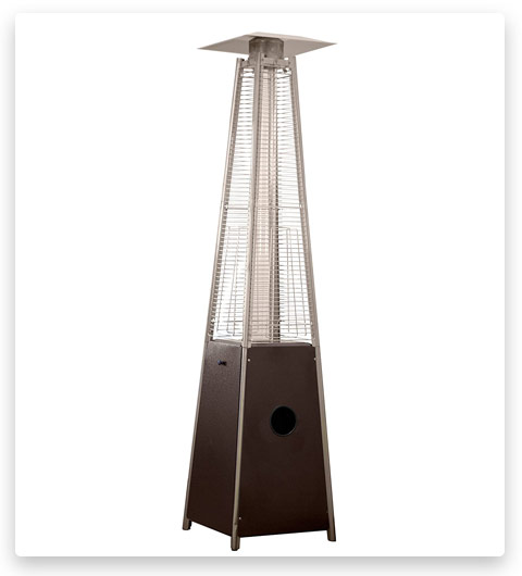 Hiland HLDSO1-WGTHG Pyramid Patio Propane Heater w/Wheels, 87 Inches, Hammered Bronze