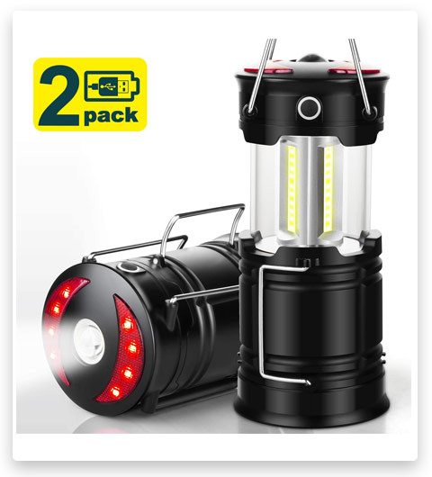 EZORKAS 2 Pack Camping Lanterns (Rechargeable Led Lanterns)