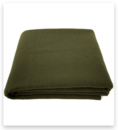 EKTOS 90% Wool Blanket, Olive Green, Warm & Heavy 4.0 lbs