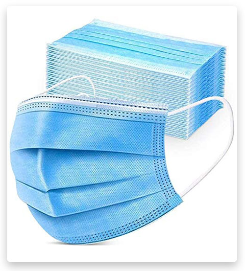 50PCS Disposable Face 3 Layer Anti-Dust Earloops Protective Cover Mask (Blue)