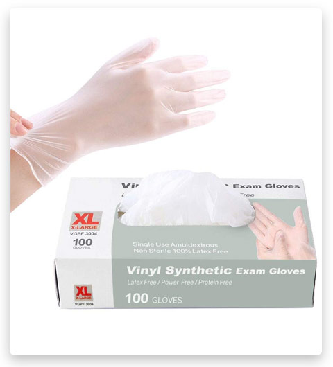Disposable Gloves, Squish Clear Vinyl Gloves Latex Free Powder