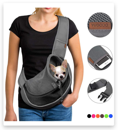 YUDODO Pet Dog Sling Carrier Breathable Mesh Travel Safe (Sling Bag Carrier for Dogs & Cats)