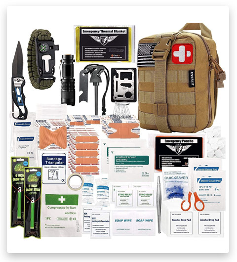 EVERLIT 250 Pieces Survival First Aid Kit (IFAK, Molle System)