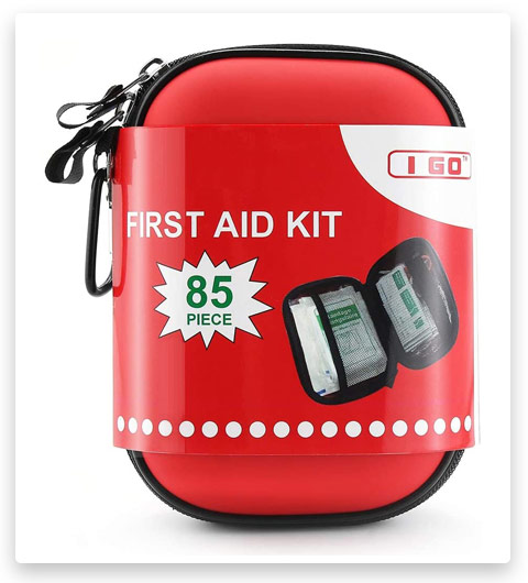 I GO 85 Pieces Hard Shell Mini Compact First Aid Kit