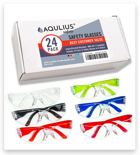 24 Pack of Safety Glasses Crystal Clear Eye Protection