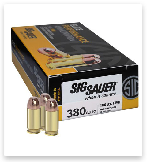 Sig Sauer Elite Performance 380 ACP Ammo 100 grain