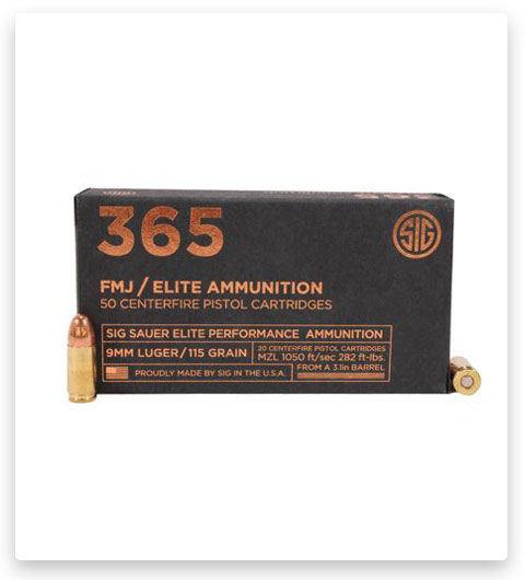 Sig Sauer Elite Ball P365 9mm Luger 115 Grain