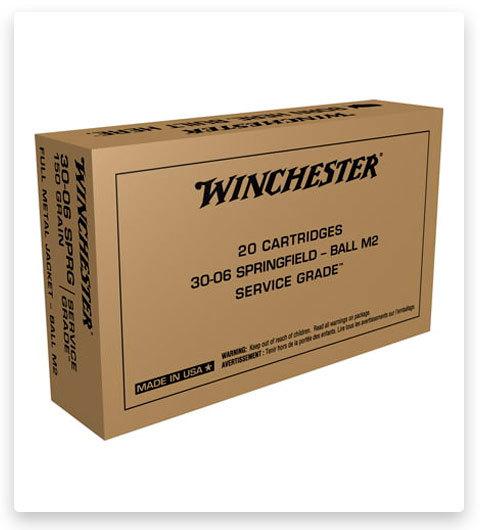 Winchester SERVICE GRADE 30-06 Springfield Ammo 150 grain