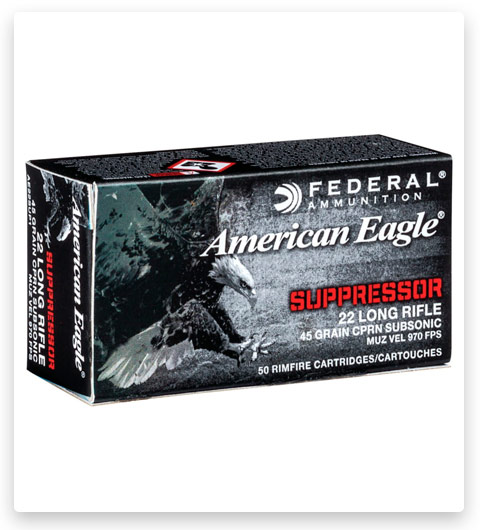 Federal Premium American Eagle Rimfire Suppressor 22 Long Rifle Ammo 45 grain