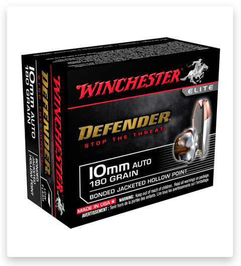 Winchester DEFENDER 10mm Auto Ammo 180 grain