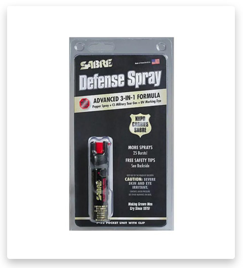 Sabre 3-in-1 Compact Pepper Spray with Clip