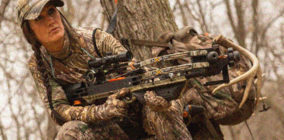 How should a hunter safely unload a crossbow?